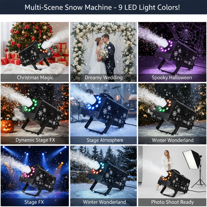 Advwin 900W Snow Machine with RGB Lights