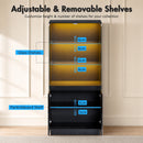 Advwin LED Glass Display Cabinet w/ Motion Sensor