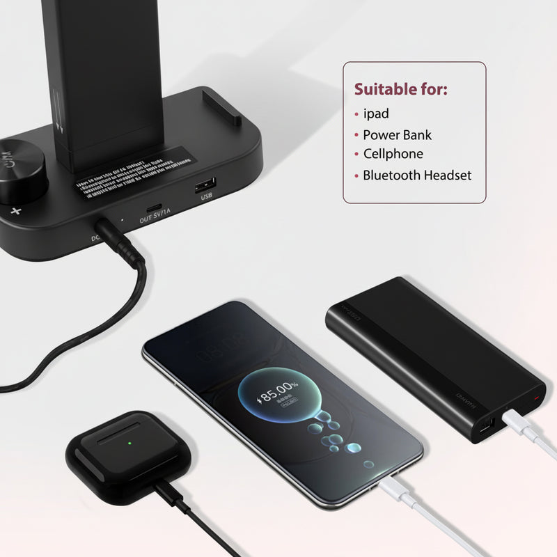 Advwin Foldable Nail Tech Lamp for Desk Black