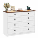 Advwin 8 Drawers Dresser with LED Lights & Glass Top