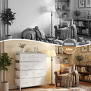 Advwin PU Dresser with 10 Drawers & Side Pockets White