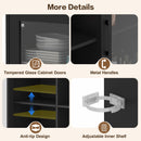 Advwin Wine Bar Cabinet w/ LED Lights & Power Outlets