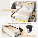 Advwin Bed Frame with Velvet Upholstered Headboard