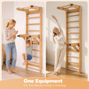 Advwin Wooden Swedish Ladder Wall Gym with Pull-Up Bar