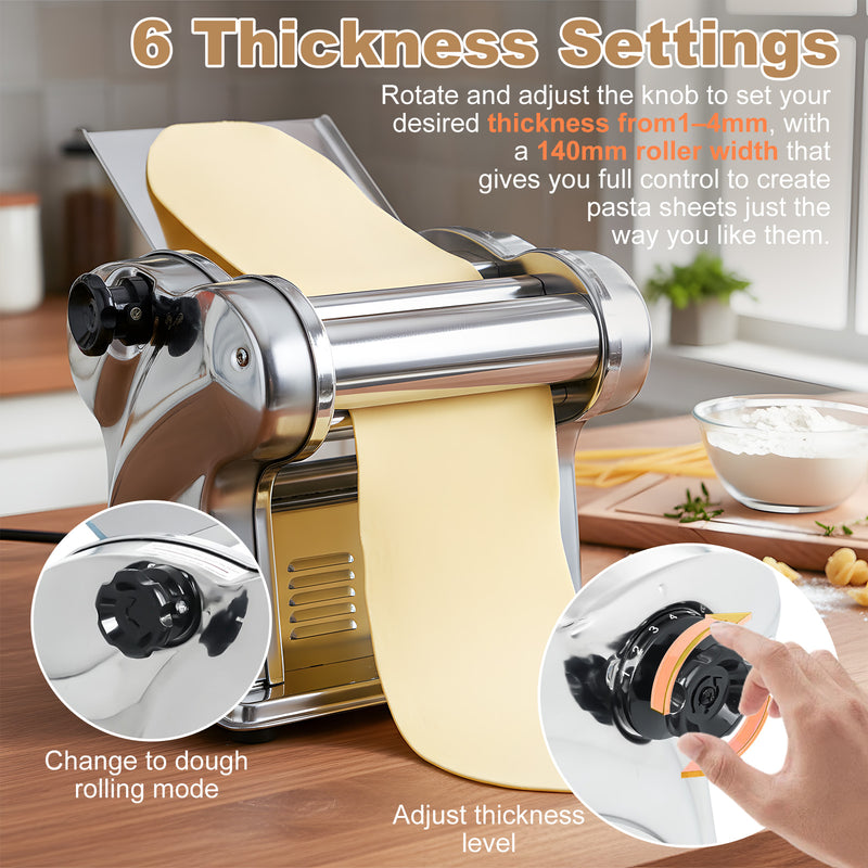 Advwin Electric Pasta Maker Machine with 1–4mm Thicknes