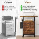 Advwin Mobile File Cabinet with 2 Drawers & Side Bag