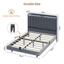 Advwin Velvet Floating Bed Frame with RGB LED