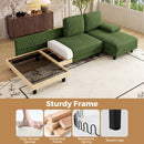 Advwin Sectiona Sofa 4-Seater Corduroy U Shape Couch