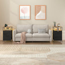 Advwin LED Bedside Table 3 Fabric Drawers 70cm