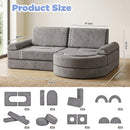 Advwin 16pcs Kids DIY Modular Play Couch Grey