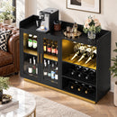 Advwin LED Wine Bar Cabinet with Charging Station