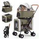 Advwin Foldable Double Pet Stroller w/ Detachable Carriers