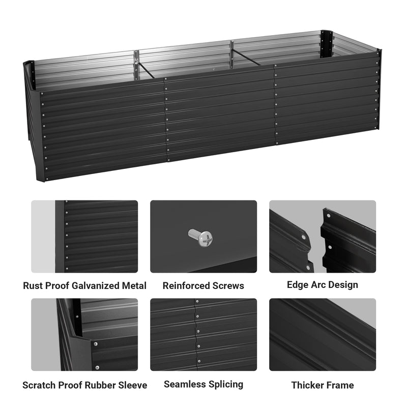 Advwin Raised Garden Bed Galvanised Steel Planter