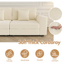 Advwin 215cm Sofa Corduroy Modular Couch
