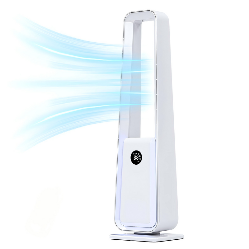 Advwin Quiet Bladeless Tower Fan with 4-Color Lights