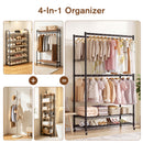 Advwin Adjust Closet Racks w/ 4 Hang Rods & 2 Shelves
