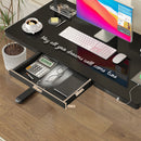 Advwin Electric Standing Desk with Drawer Glass Desktop