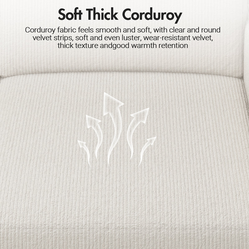Advwin 3 Seater Sofa 197cm with Storage Ottoman Beige