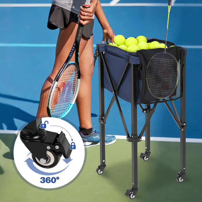 Advwin Foldable Tennis Ball Cart Aluminium Training Hopper