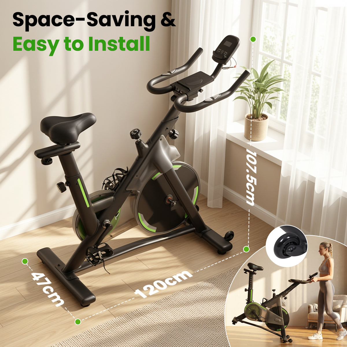 ウエイトトレーニング Indoor Bicycle Advwin Exercise Bike with 6kg Flywheel