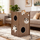 Advwin 2-Tier Luxury Wood Cat House with Access Holes