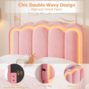 Advwin LED Bed Frame with Adjustable Headboard