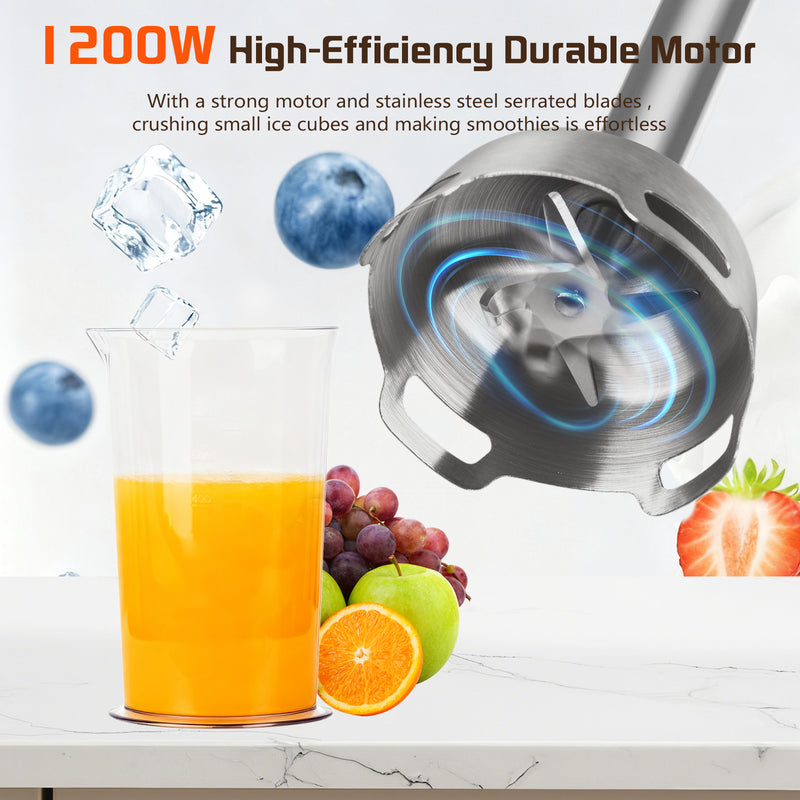 Advwin 5-in-1 Hand Immersion Blender with 2 Speeds & Pulse