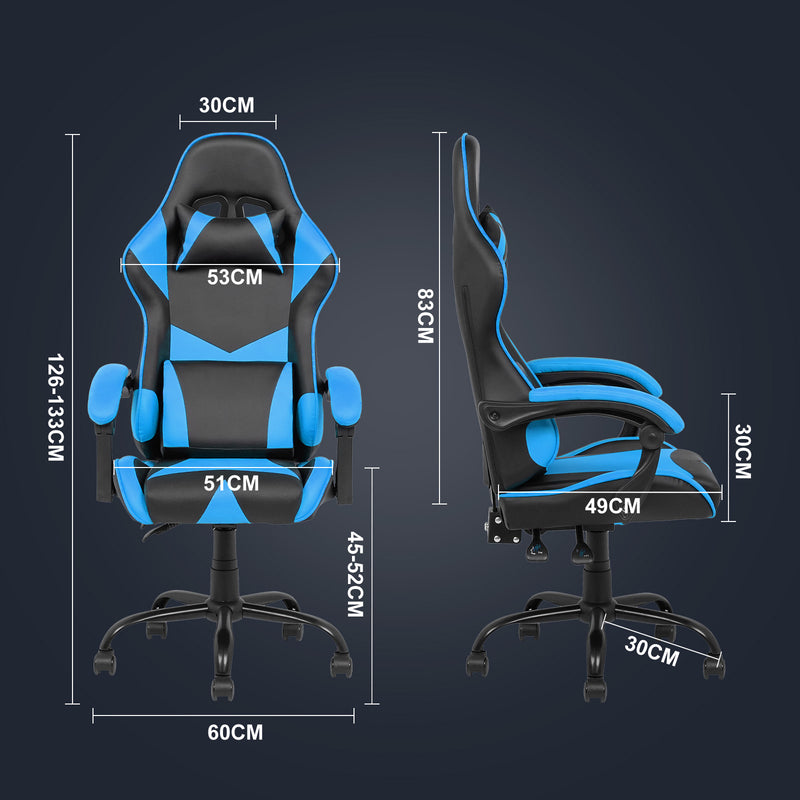 Advwin Computer Gaming Chair with Lumbar Support Blue