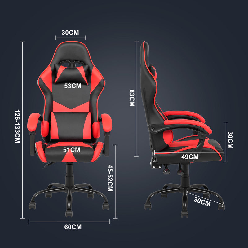 Advwin Computer Gaming Chair with Lumbar Support Red