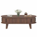 Advwin 120cm Oval Lift Top Coffee Table w/ Hidden Storage