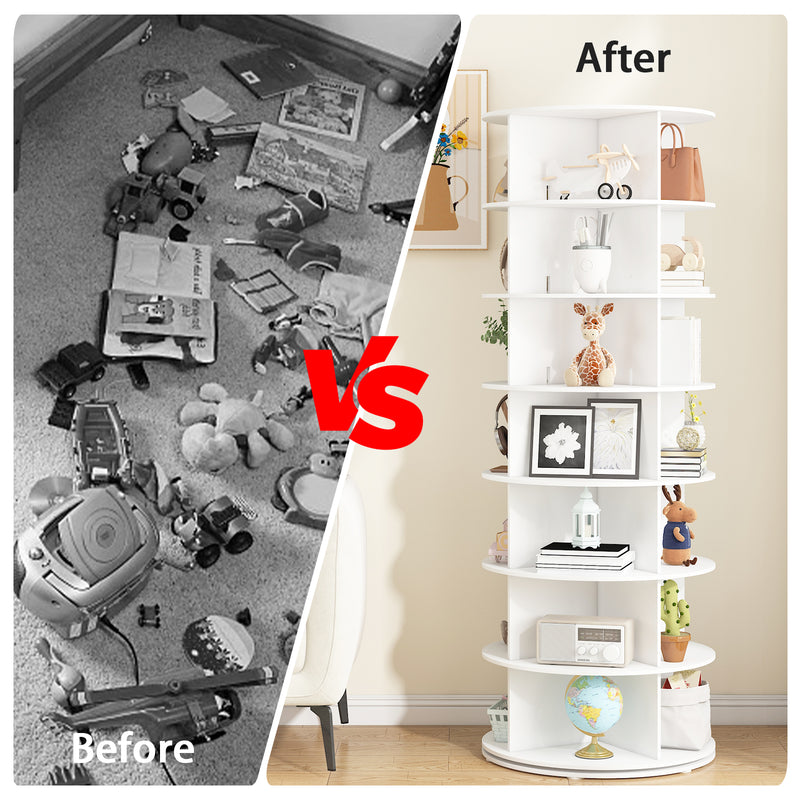 Advwin 7 Tier 360° Rotating Shoe Rack Tower White (Pre-Order)