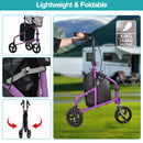 Advwin Rollator Walker 3 Wheel with Basket and Tray