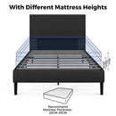 Advwin Single Bed Frame Upholstered Black Platform Base