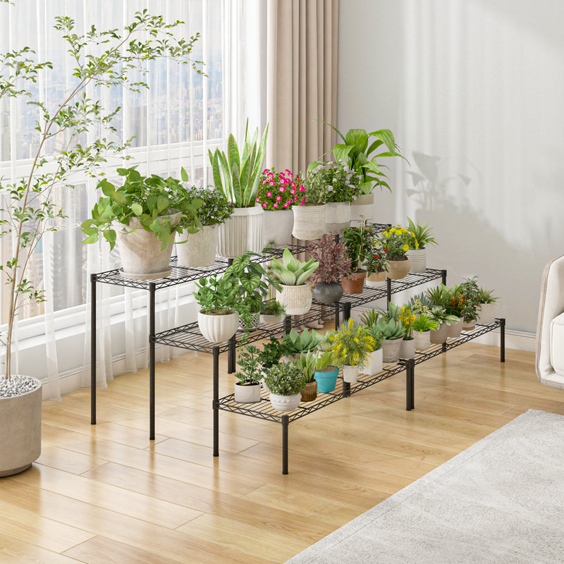 Advwin 3-Tier Plant Stand 2 Pack Indoor Outdoor Rack