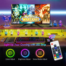 Advwin L Shaped Gaming Desk with LED Lights