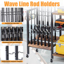 Advwin Fishing Rod Rack with Wheels & 3-Tier Shelves
