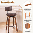 Advwin Set of 2 Bar Stools with Backrest 360° Swivel