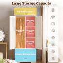 Advwin X-Barn Doors Wardrobe w/ 2 Drawers & Hanging Rail