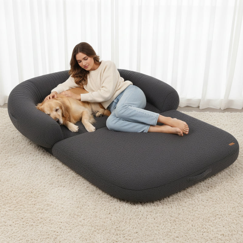 Advwin Foldable Human Dog Bed 2 in 1 Flexible Giant Bed