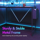 Advwin L Shaped Gaming Desk with LED Lights