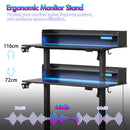 Advwin LED RGB Light Electric Standing Desk Black