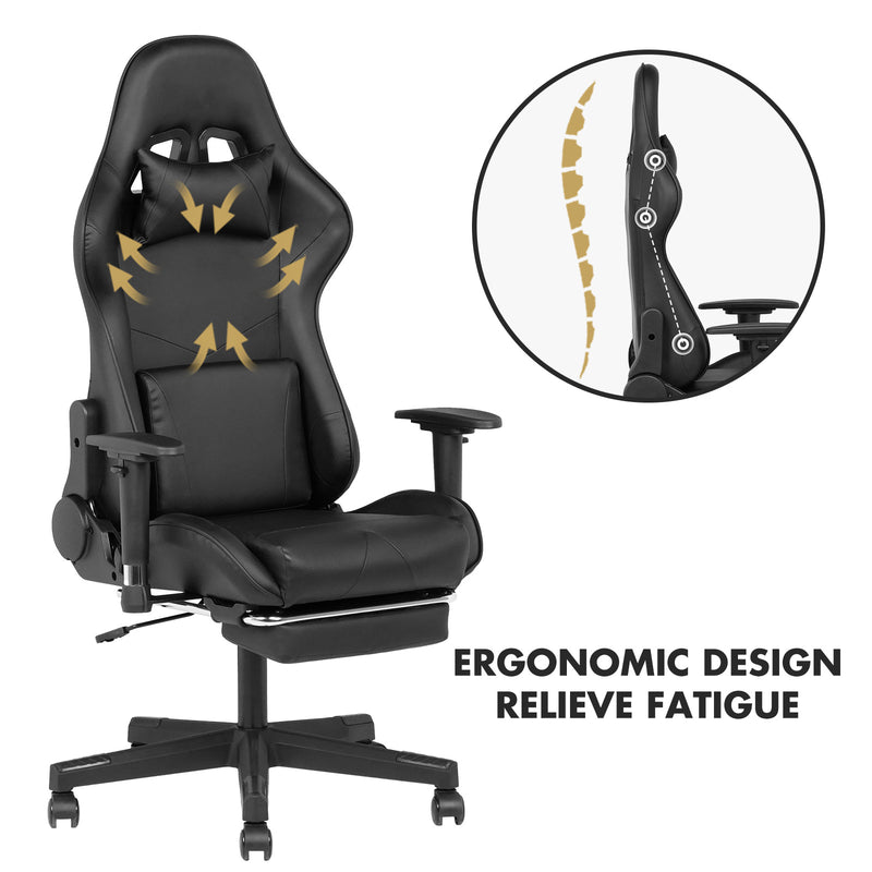 Advwin Gaming Chair Recline 180° Ergonomic Chair with Footrest