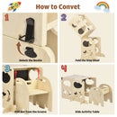 Advwin 4-in-1 Foldable Toddler Step Stool with Blackboard