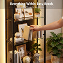 Advwin 5-Tier LED Display Cabinet with Open Shelves