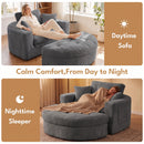 Advwin Oversized Round Chaise Lounge Sofa with Ottoman