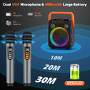 Advwin Portable Singing Machine Karaoke with 2 Mics