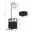Advwin Floor Lamp with Table & 2 Drawers Nightstand