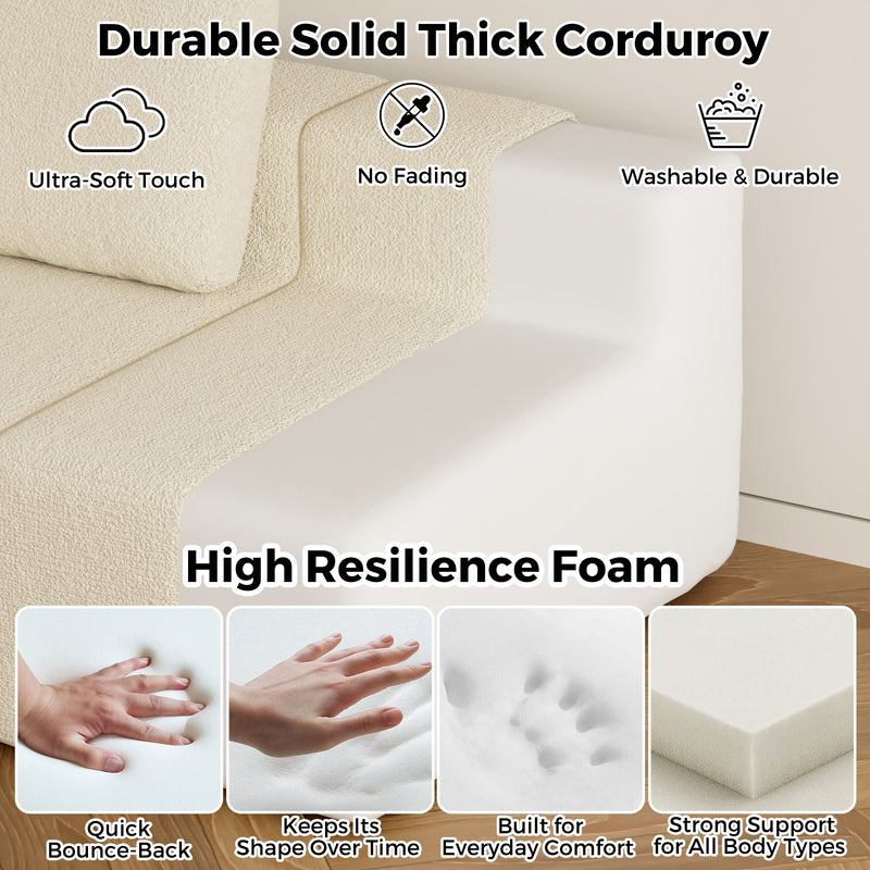 Advwin 265cm 3 Seater Sofa Modern Modular Sectional Couch