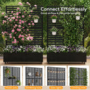 Advwin Metal Planter Box Privacy Screen w/ Trellis & Wheels