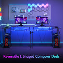 Advwin L Shaped Gaming Desk with LED Lights (Pre-Order)